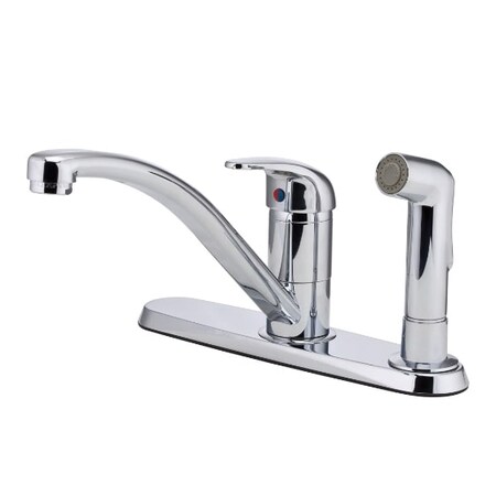 Pfister Kitchen Faucets, Single Handle Kitchen Faucet With Spray Chrome G134-6000